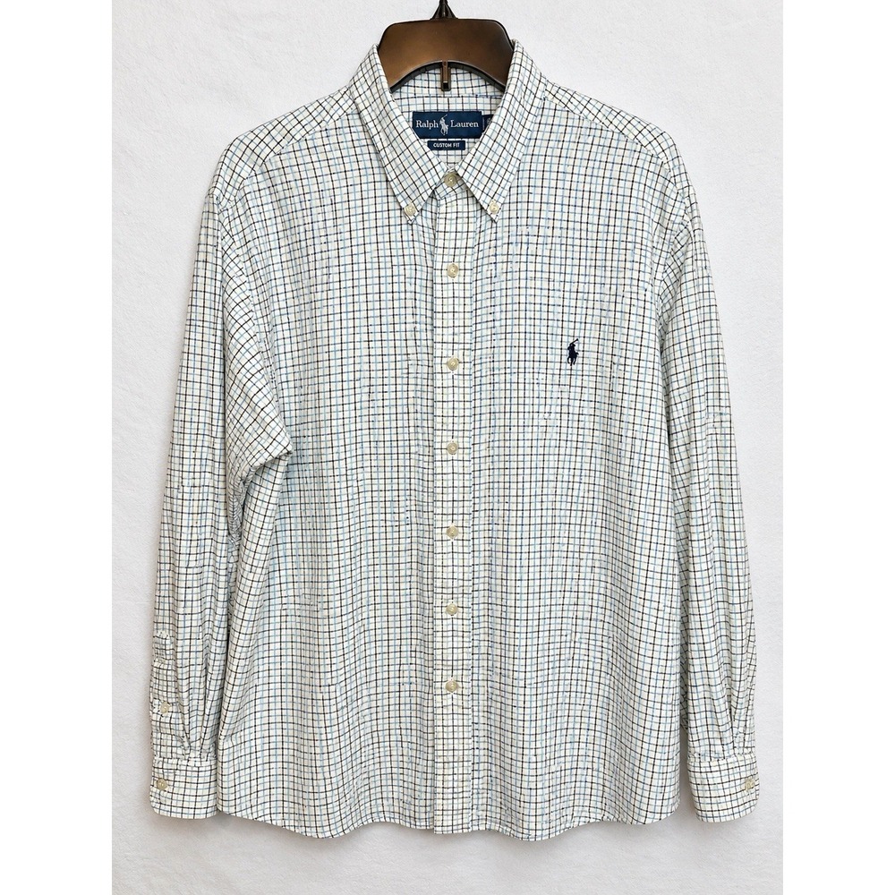 Ralph Lauren Custom Fit Men's XL Long Sleeve Button Down Check Shirt Pony Logo